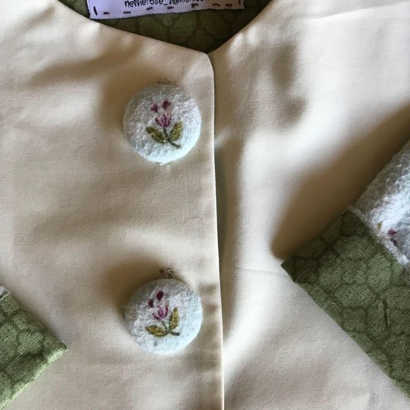 Handmade Repurposed Vintage Linens Girls Jacket - Picture 4 of 5